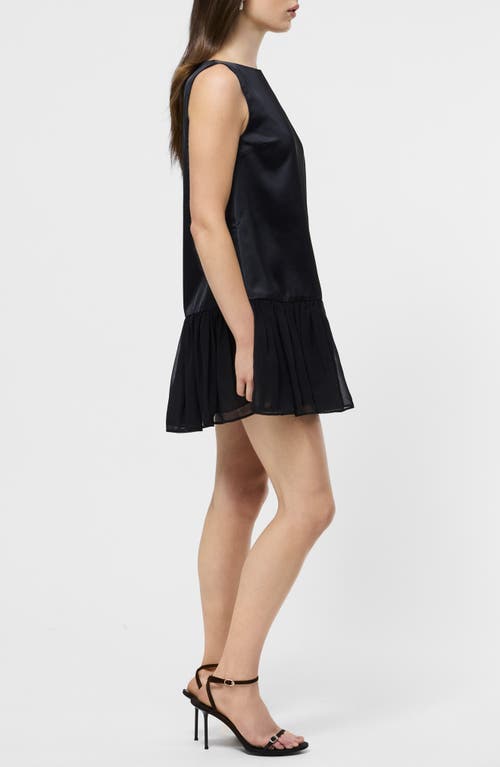 French Connection Marina Slinky Pleated Minidress In Black