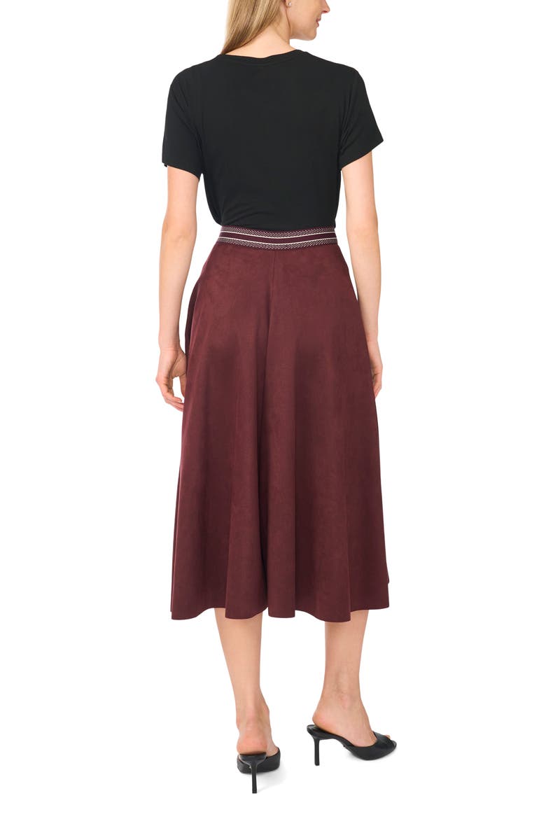 Faux Suede Wide Leg Culottes, Alternate, color, MAUVE MARSALA