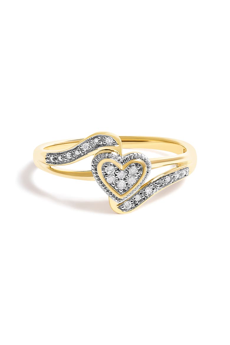 10K Yellow Gold Diamond Accent Filigree Heart Promise Ring, Main, color, Yellow