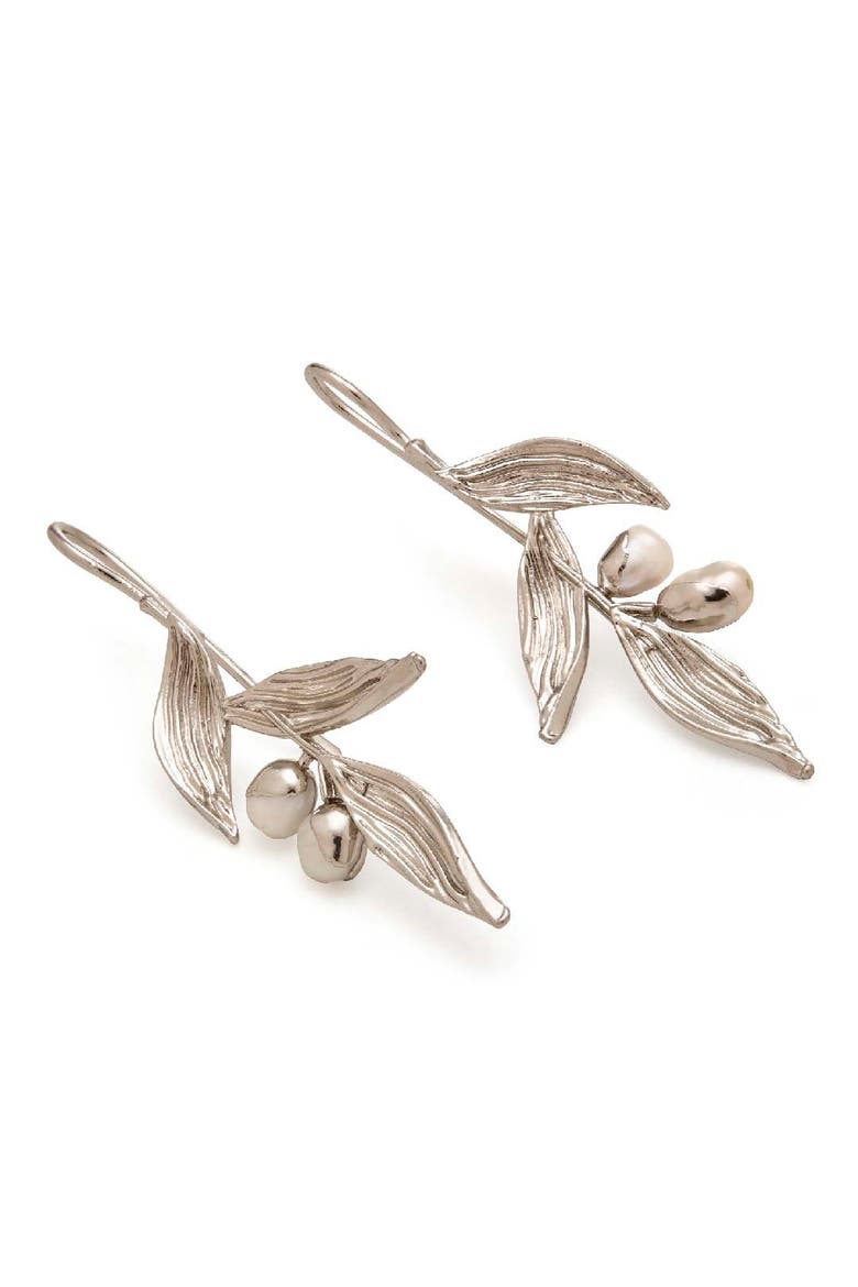 HAYA EARRINGS, Alternate, color, White Rhodium Plated