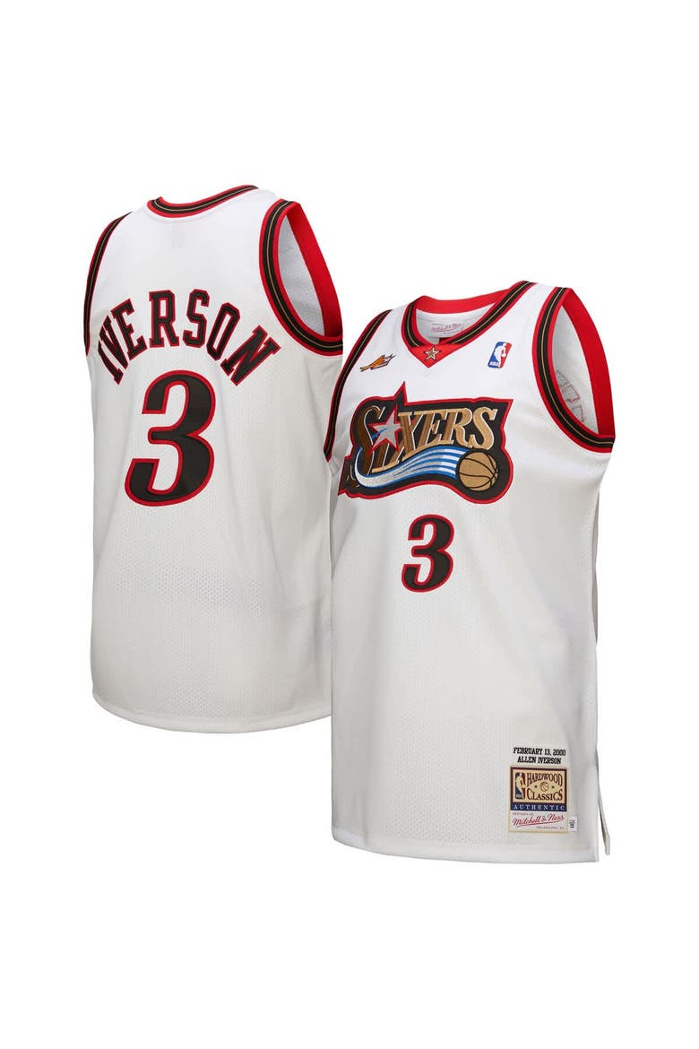 Men's Mitchell & Ness Allen Iverson White Philadelphia 76ers 2000 NBA All-Star Game Authentic Jersey, Main, color, White