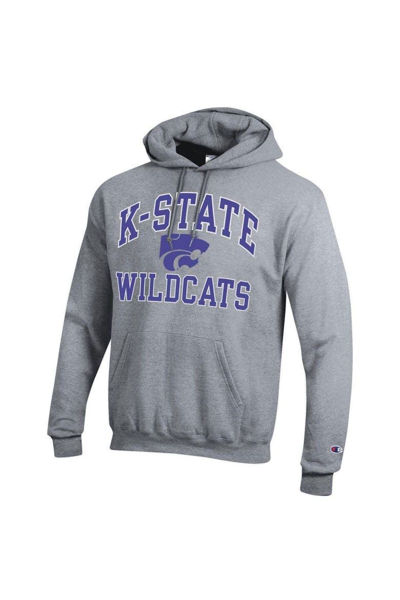 Men's Champion Heather Gray Kansas State Wildcats High Motor Pullover Hoodie, Alternate, color, Heather Gray
