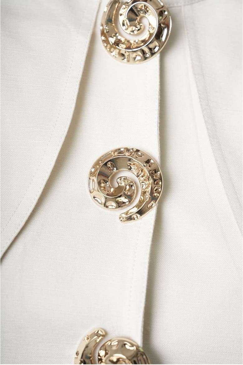 Narea Shell-button Linen Top, Alternate, color, Ivory (off-white)