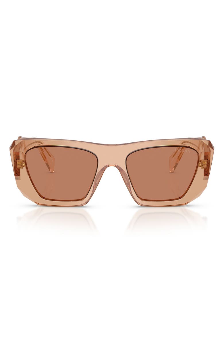 Prada 53mm Square Sunglasses, Main, color, Chocolate / Brown