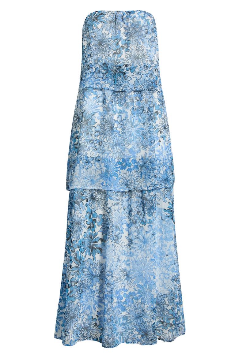 Tierra Floral Briary Strapless Dress, Alternate, color, BLUES