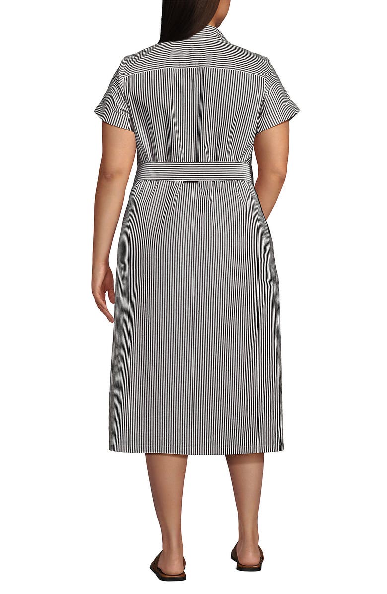Lands' End Poplin Pintuck Detail Shirt Dress, Alternate, color, Rich Coffee Pinstripe