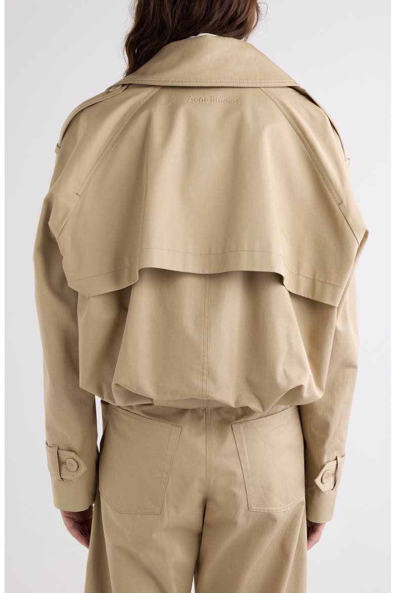 Oleo Crop Gabardine Trench Coat, Alternate, color, PALE BEIGE
