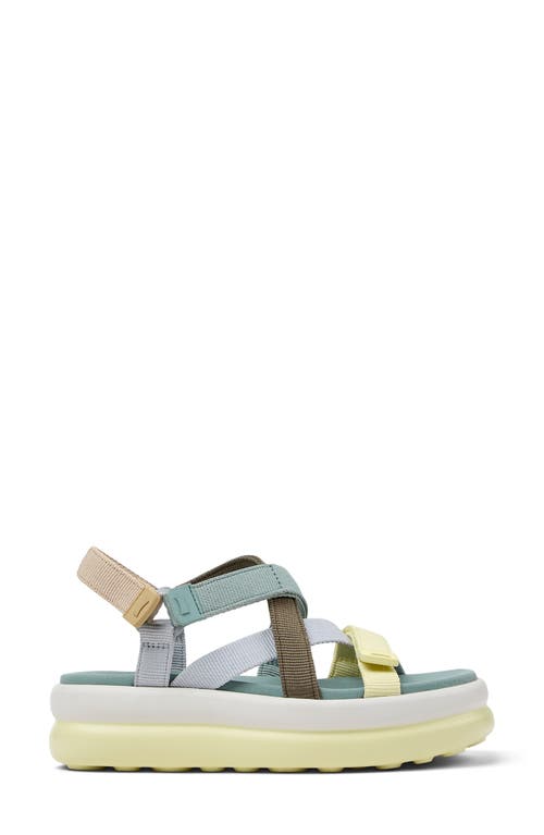 Camper Pelotas Flota Up Platform Sandal In Yellow Multi