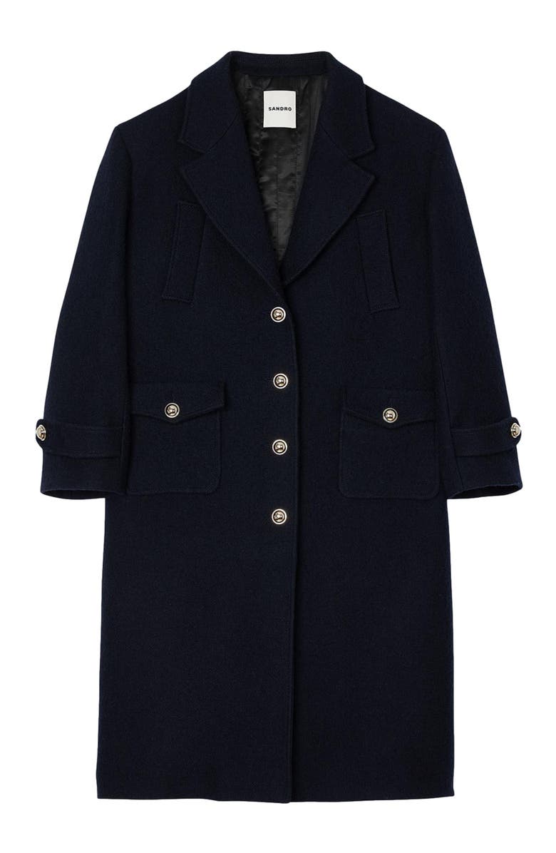 SANDRO Long oversized coat, Alternate, color, 