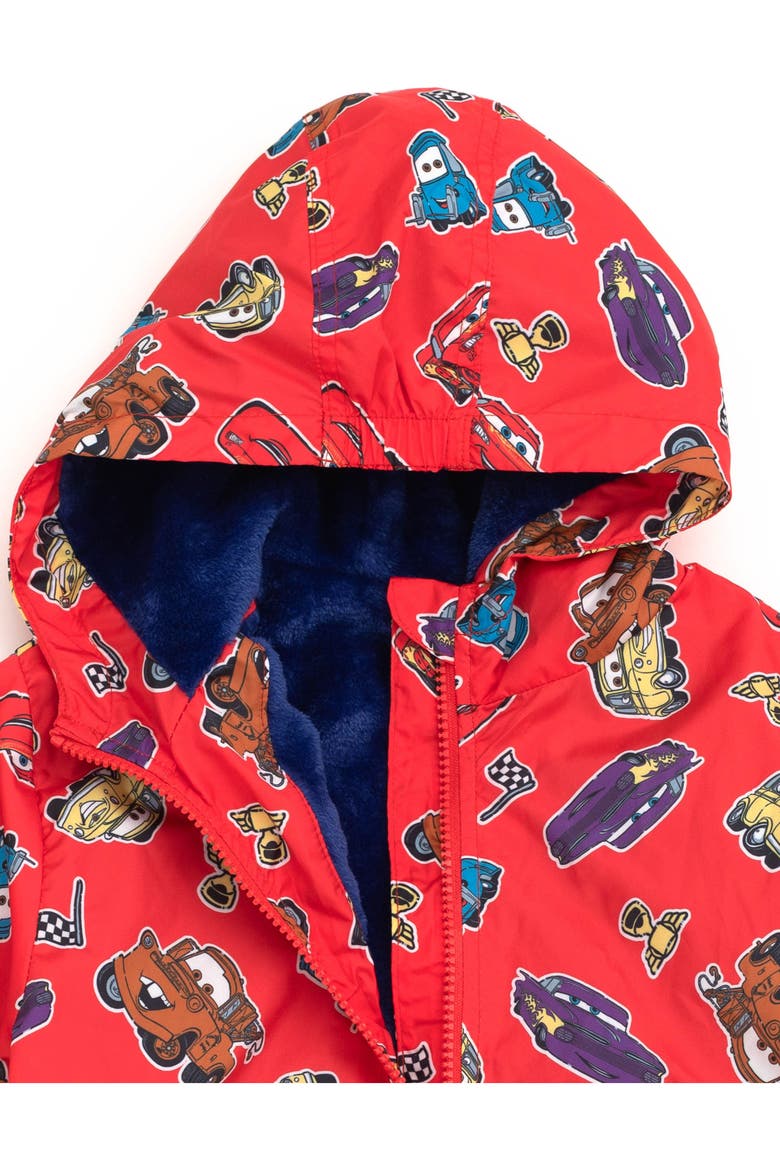 Cars Fleece Hooded Rain Jacket, Alternate, color, Lightning McQueen Red