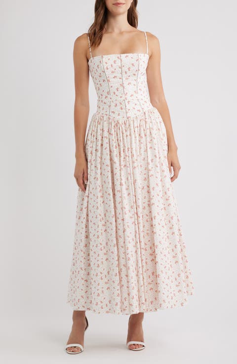 Ysabella Floral Stretch Cotton Maxi Sundress