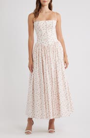 HOUSE OF CB Ysabella Floral Stretch Cotton Maxi Sundress