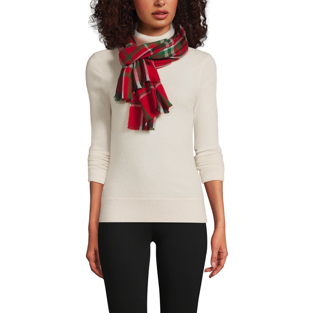 Lands' End Cashtouch Winter Scarf Pattern In Red