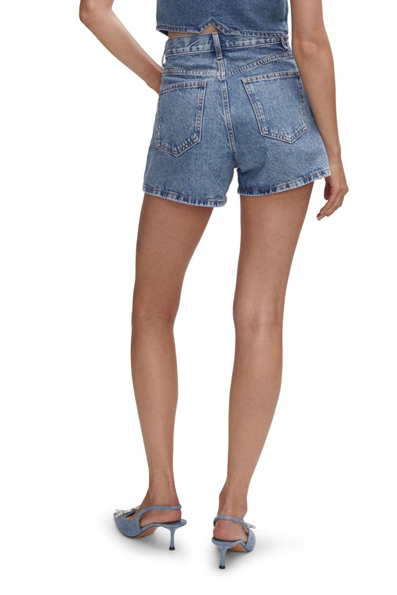 High Waist Denim Shorts, Alternate, color, MEDIUM BLUE