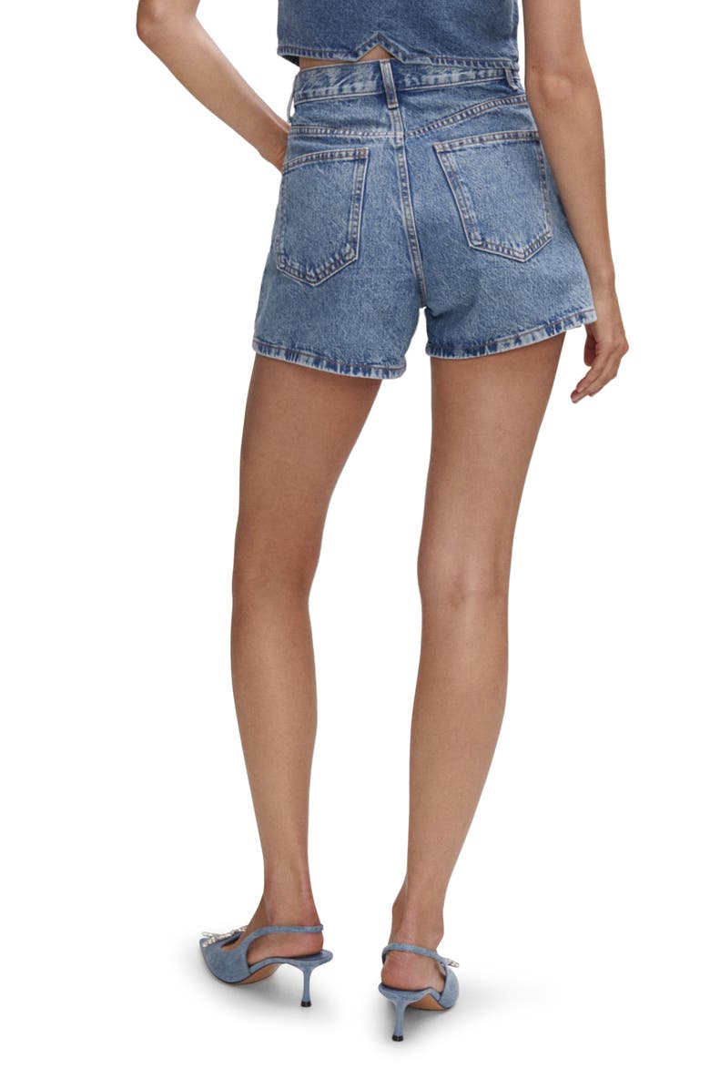 MANGO High Waist Denim Shorts, Alternate, color, 