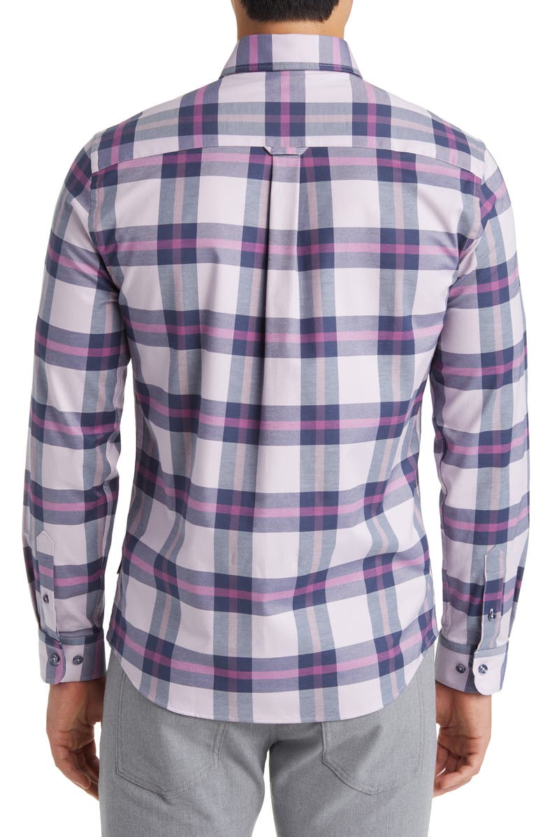 Stone Rose DRY TOUCH<sup>®</sup> Plaid Performance Button-Up Shirt, Alternate, color, Lavender