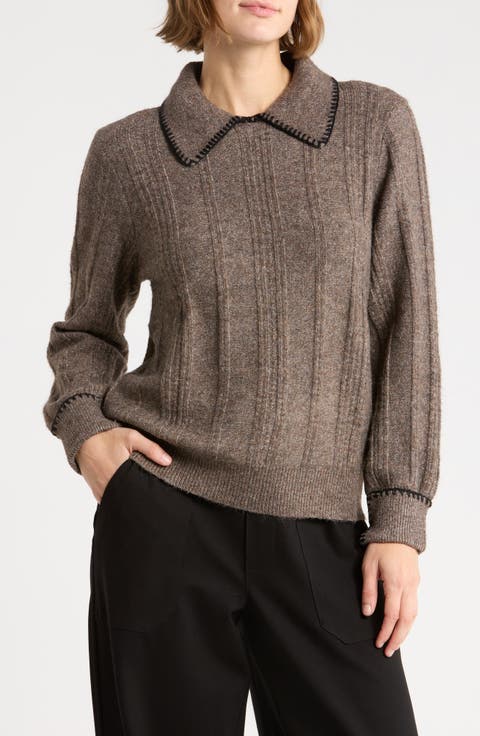 Whipstitch Collared Sweater