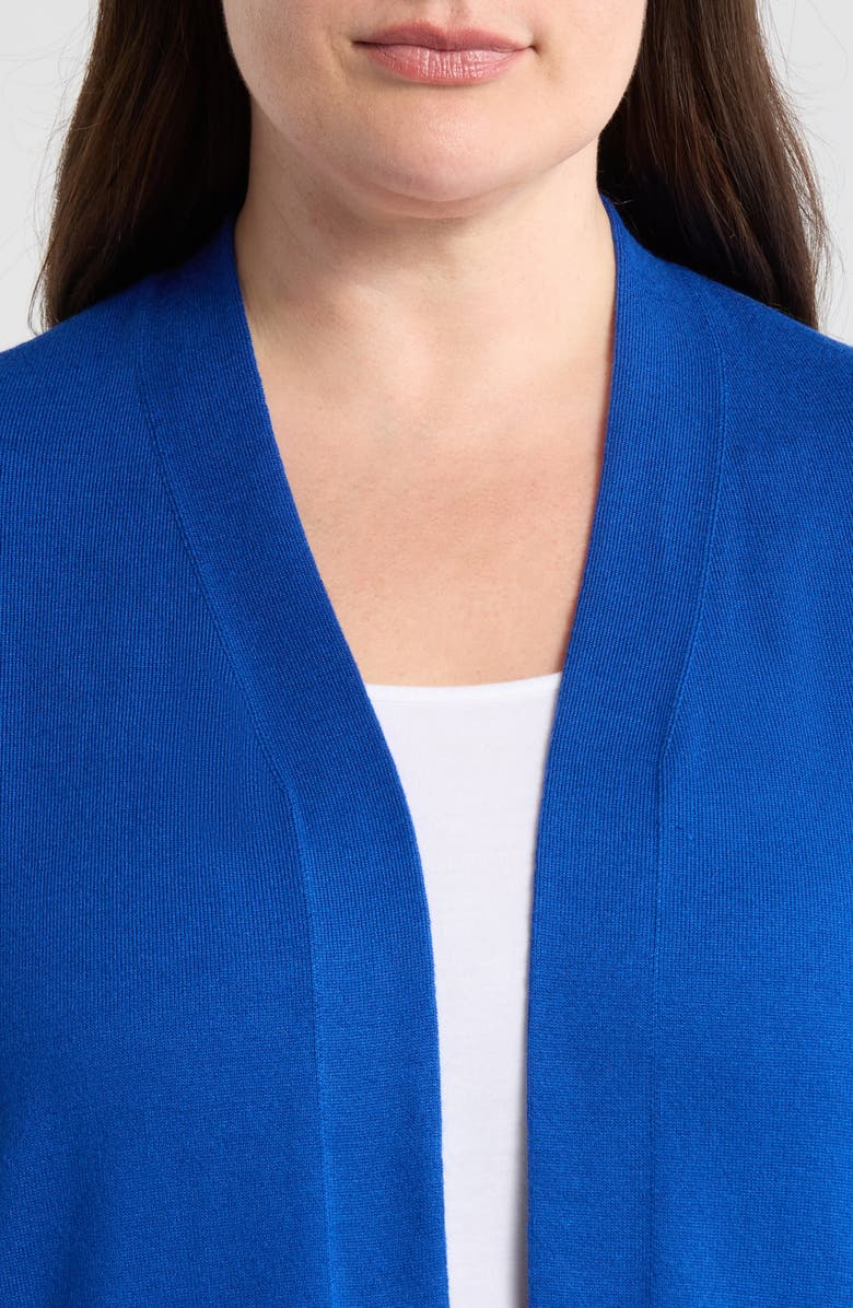 AK ANNE KLEIN Chatham Open Front Cardigan, Alternate, color, Santorini Blue