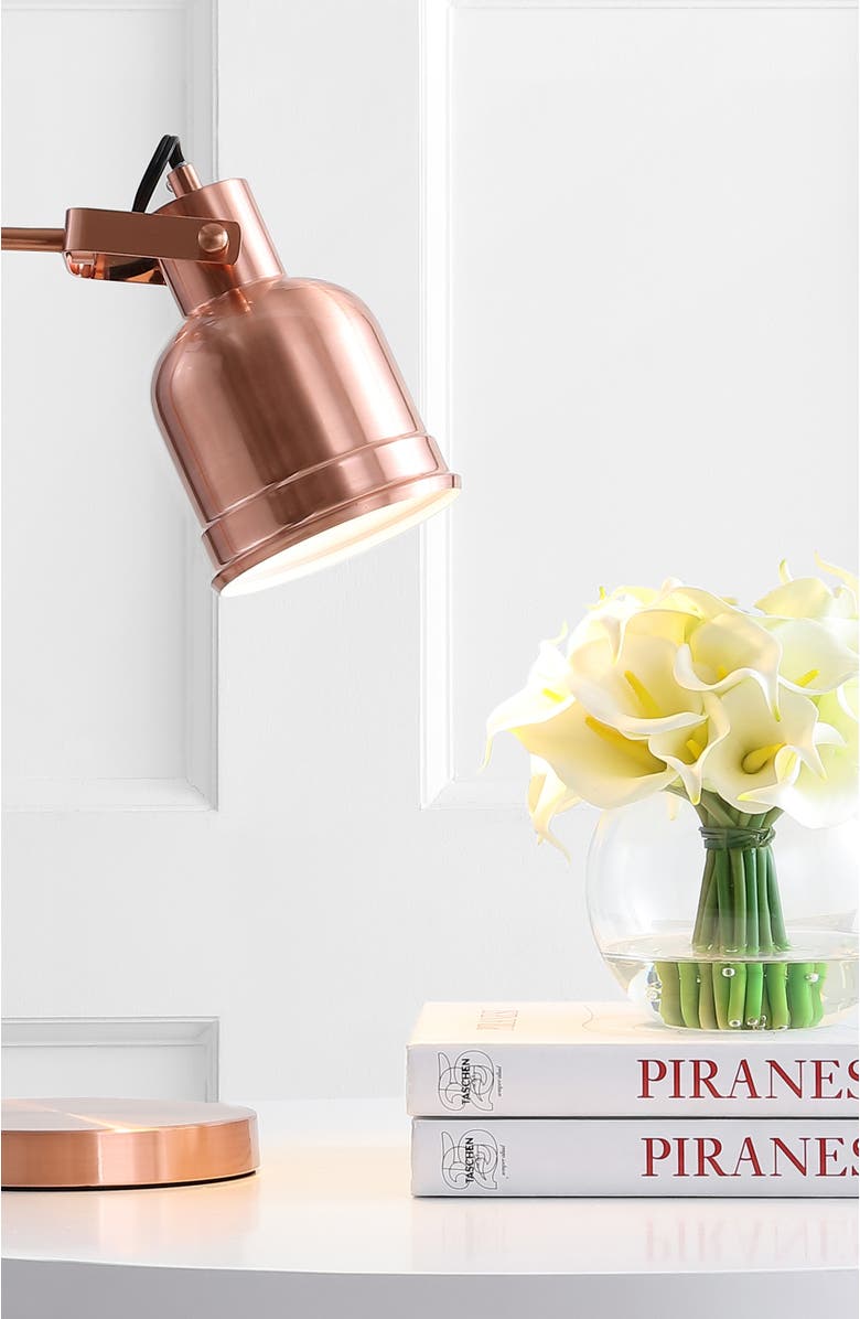 JONATHAN Y Edgar 18" Metal LED Task Lamp, Copper, Alternate, color, Copper