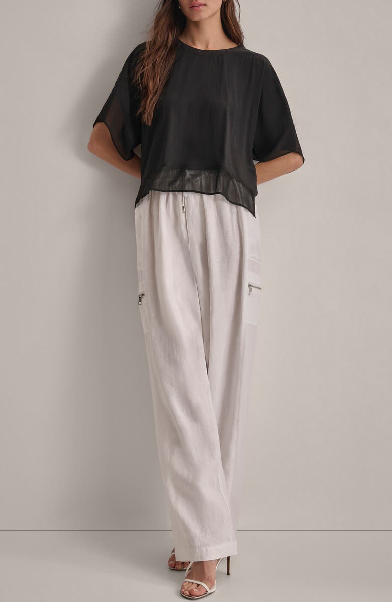 DKNY Mixed Media Dolman Sleeve Top, Alternate, color,