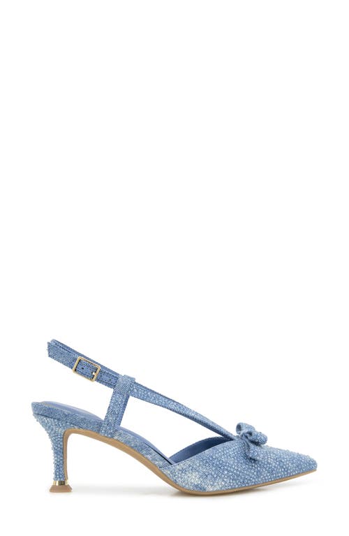 Kenneth Cole Umayra Slingback Pointed Toe Pump In Crystal Denim