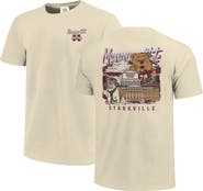 IMAGE ONE Men's Image One Natural Mississippi State Bulldogs Comfort Colors Hand-Drawn Campus Stack T-Shirt