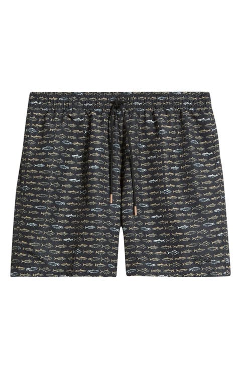 Danio Fish Print Swim Trunks