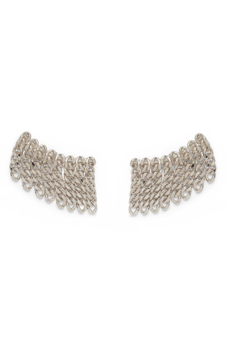 Lady Grey Fringe Earrings, Main, color, Silver