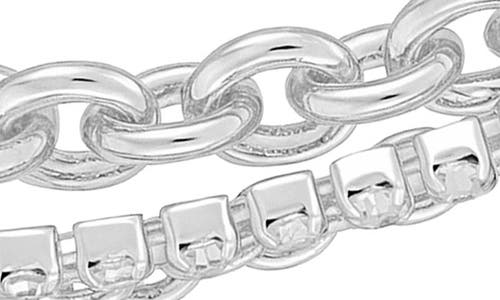 Guess Linear Chain Drop Hoop Earrings In Silver