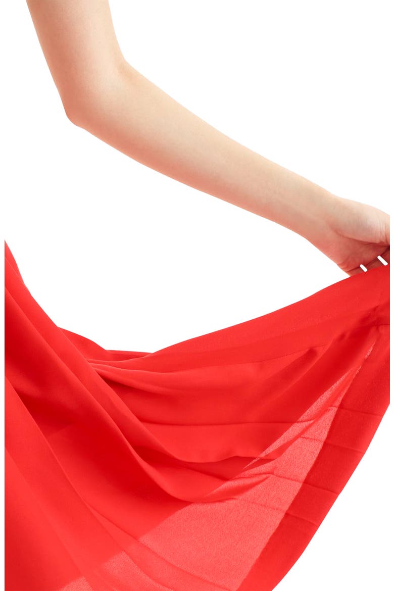 Double Pleated Midi Skirt, Alternate, color, BRIGHT CERISE