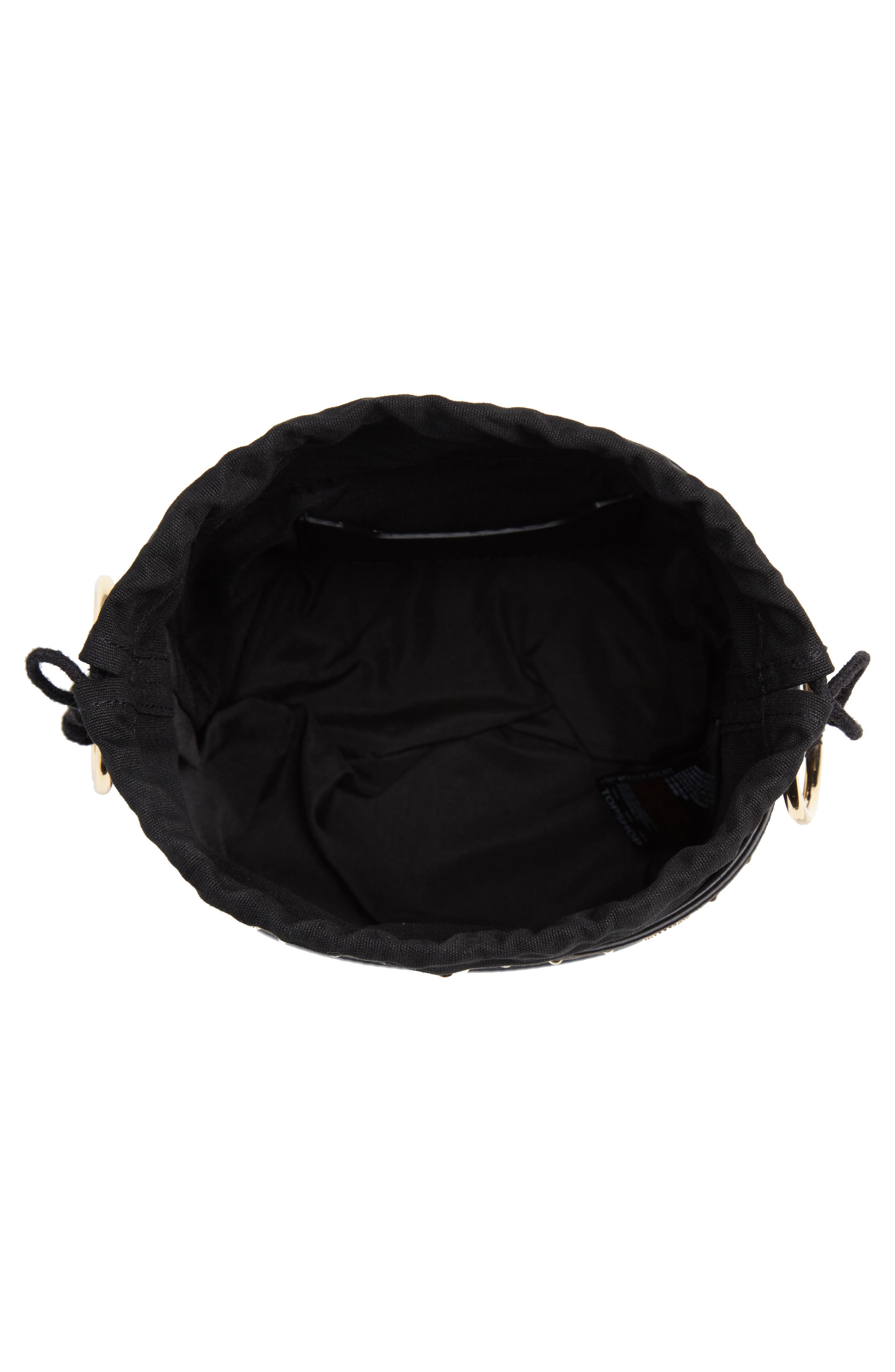 Topshop Bianca Studded Faux Leather Bucket Bag, Alternate, color, 