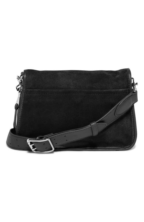 Aimee Great Escape Suede Crossbody Bag In Black