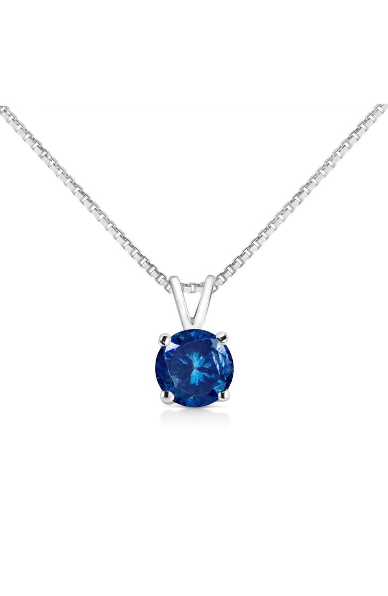 Haus of Brilliance 14K White Gold 1/2 Cttw Colored Lab Grown Diamond Solitaire Pendant Necklace, Main, color, 
