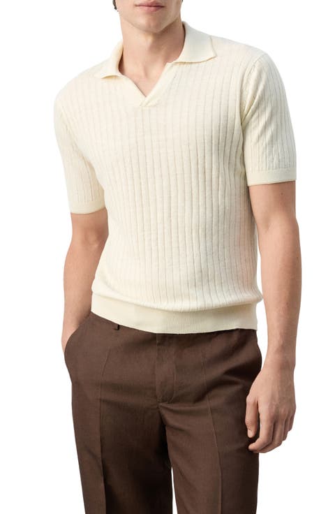 Regular Fit Linen Blend Rib Polo