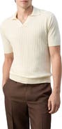 MANGO Regular Fit Linen Blend Rib Polo