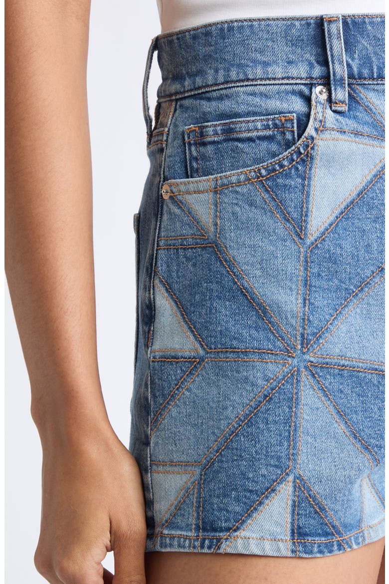 Elijah Patchwork Denim Shorts, Alternate, color, PRISM BLUE