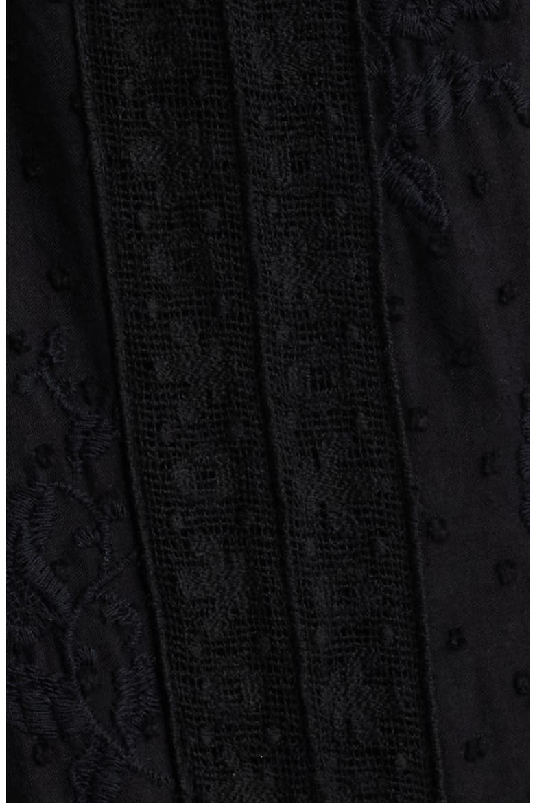 Vietta Swiss Dot Peplum Top, Alternate, color, BLACK
