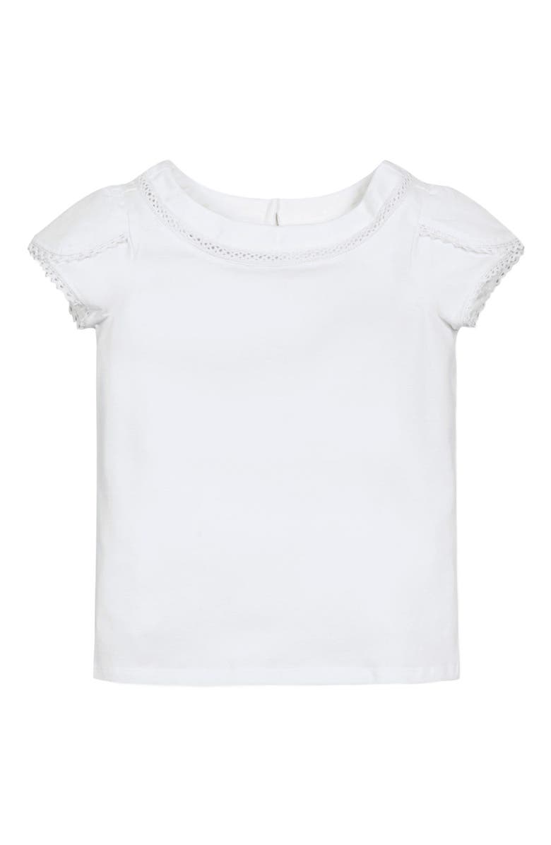 Hope & Henry Baby Girls' Organic Knit Top with Tulip Sleeves, Infant, Alternate, color, White Petal Sleeve