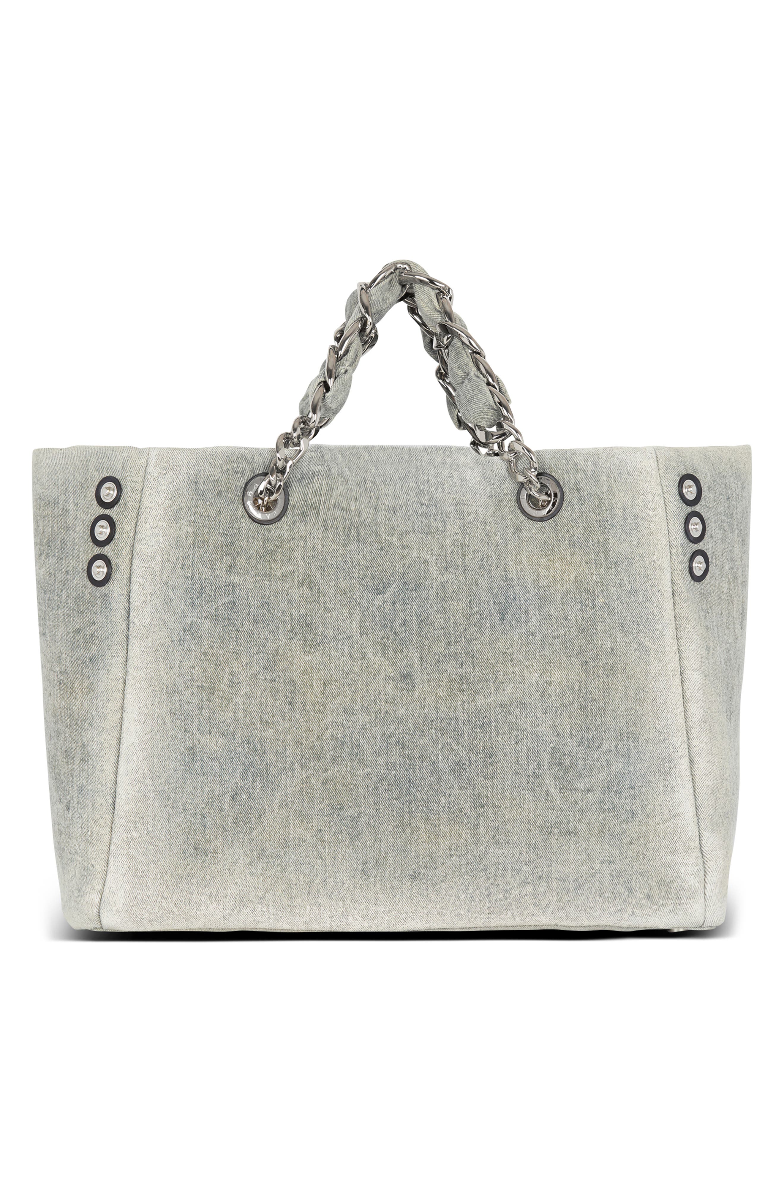 Balmain 1945 Soft Washed Denim Tote, Alternate, color, 