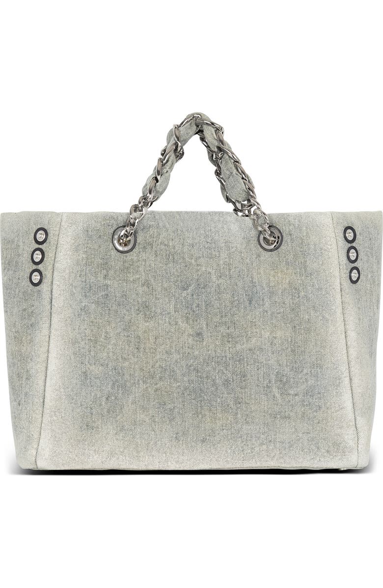 Balmain 1945 Soft Washed Denim Tote, Alternate, color,