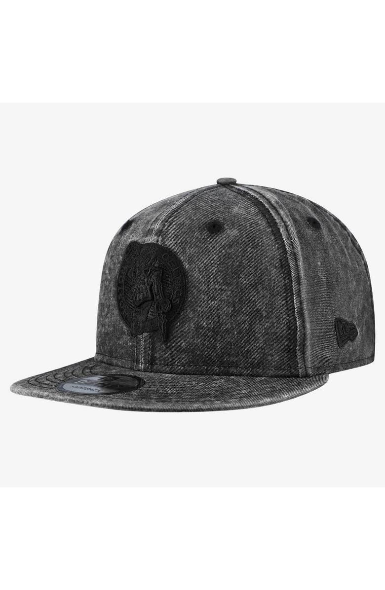 New Era Men's New Era Black Boston Celtics Washed Tonal 9FIFTY Snapback Hat, Main, color, Black