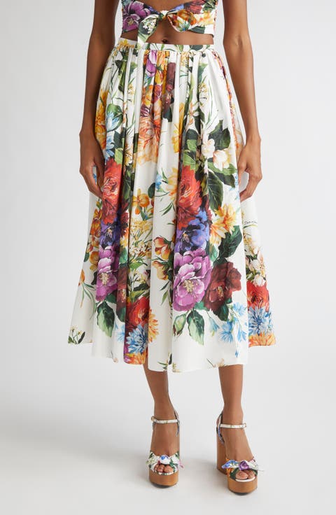 ワンピース DOLCE  GABBANA Women Mid Skirts F6EAJT FSIB5H25PR Beige Dolce & Gabbana floral-print Midi Skirt | Pink | FARFETCH