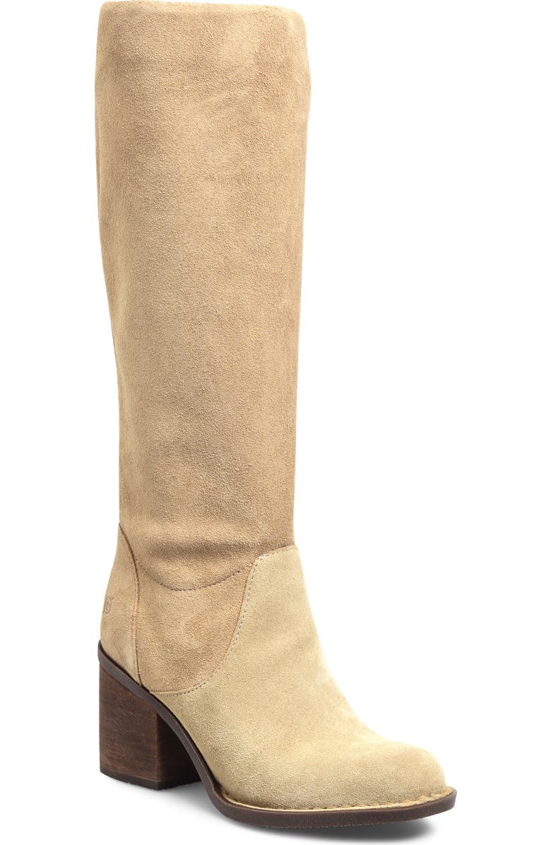 Børn Thea Knee High Boot, Main, color, Natural Suede