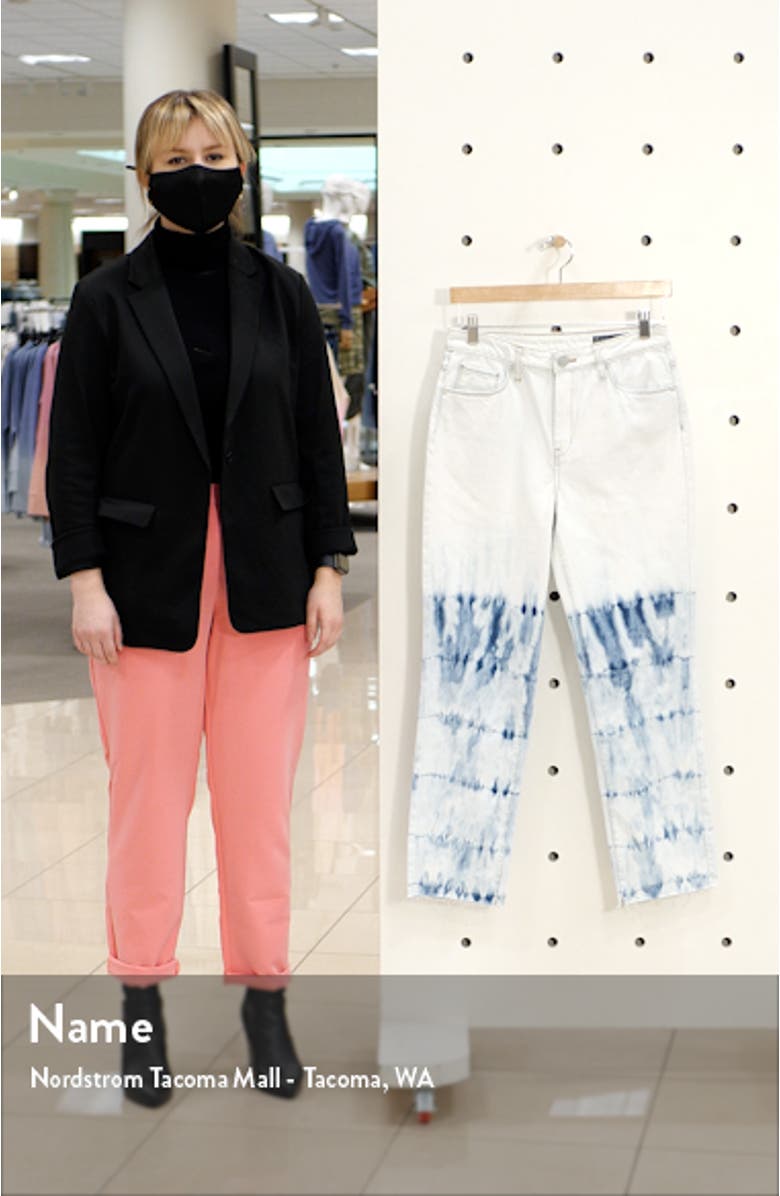 The Madison Tie Dye Stripe Raw Hem Ankle Skinny Jeans, sales video thumbnail