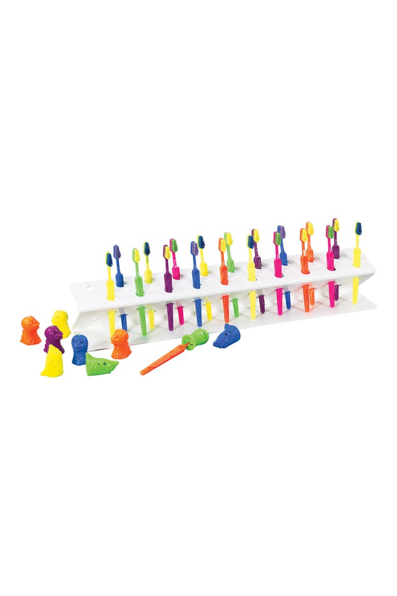 Toothbrush Rack with Toothbrushes & Covers, Main, color, Multicolored