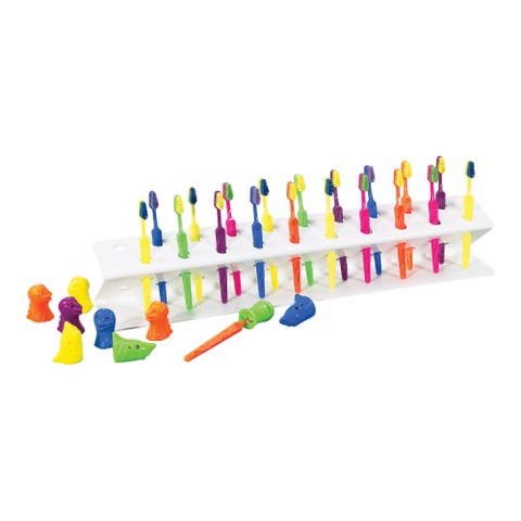 Toothbrush Rack with Toothbrushes & Covers