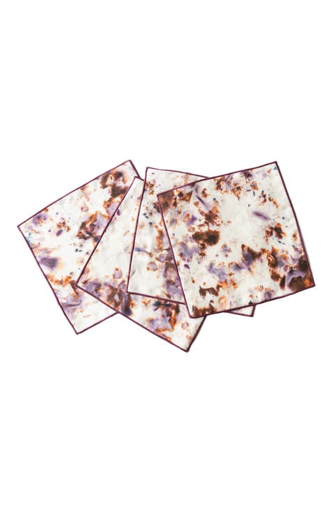 Rose Marble Cocktail Napkin Set
