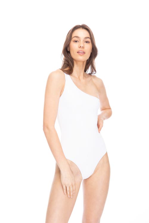 Tabacaru Margherita One-piece Swimsuit With White Linen Flower In White