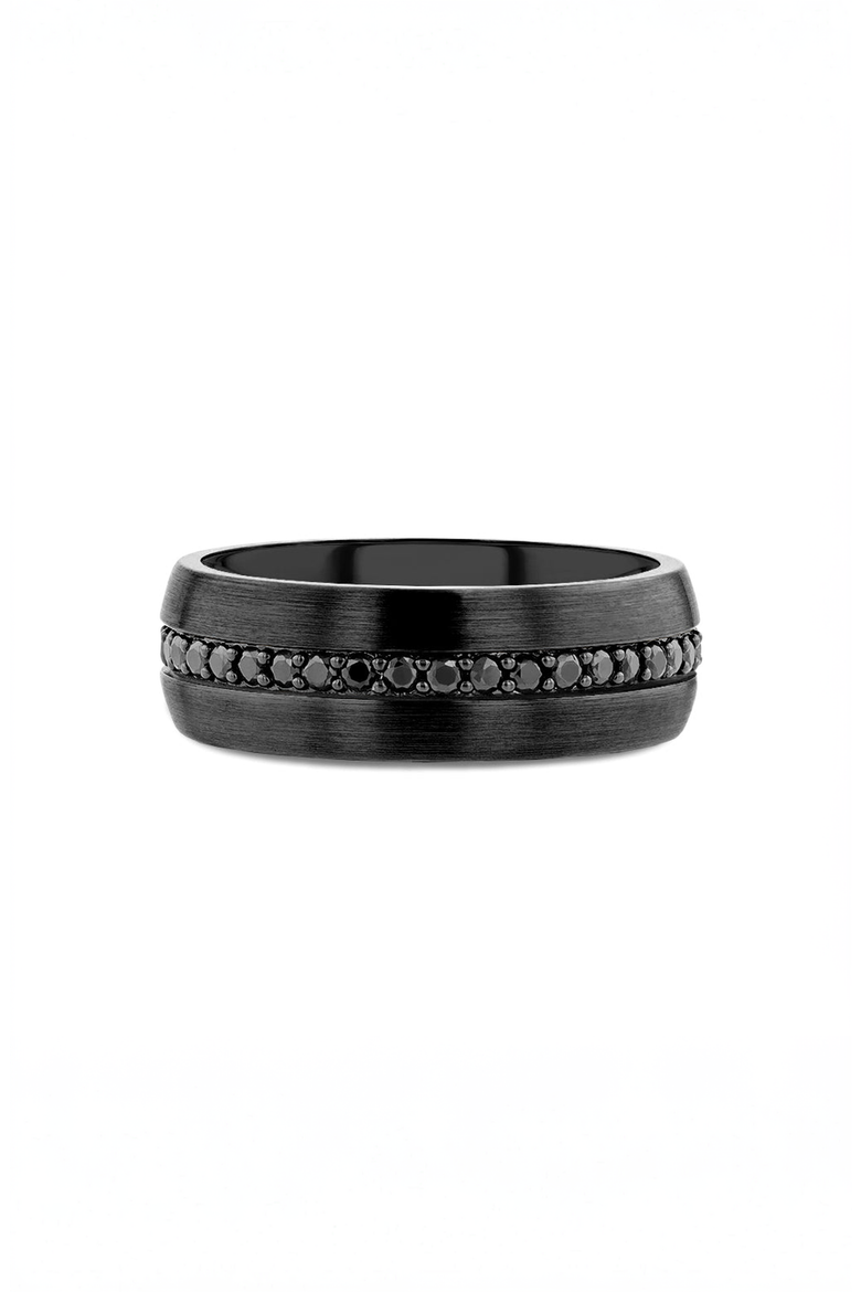 Valiant Sapphire Tungsten Ring, Alternate, color, Black