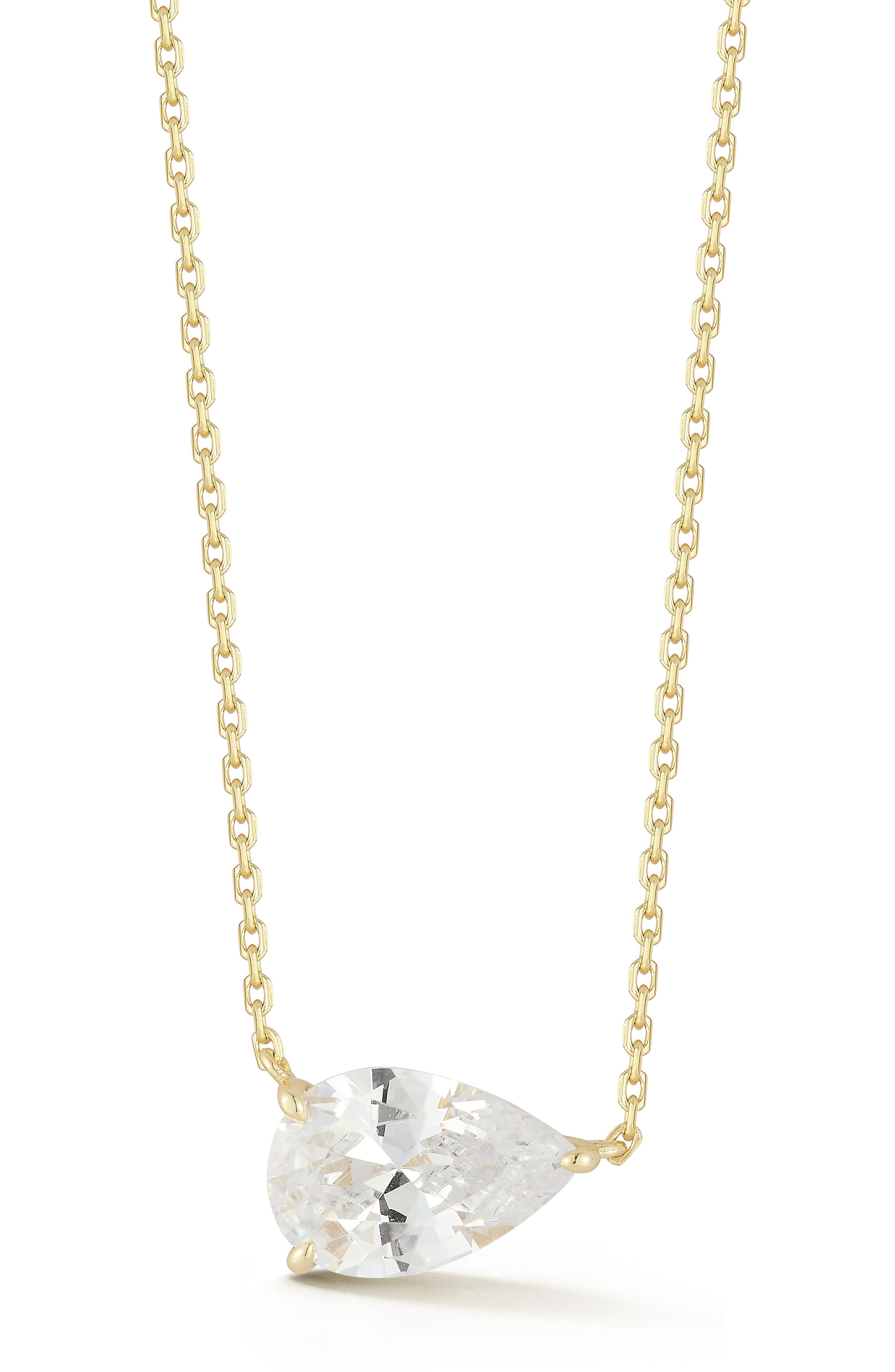 Pear Cubic Zirconia Pendant Necklace